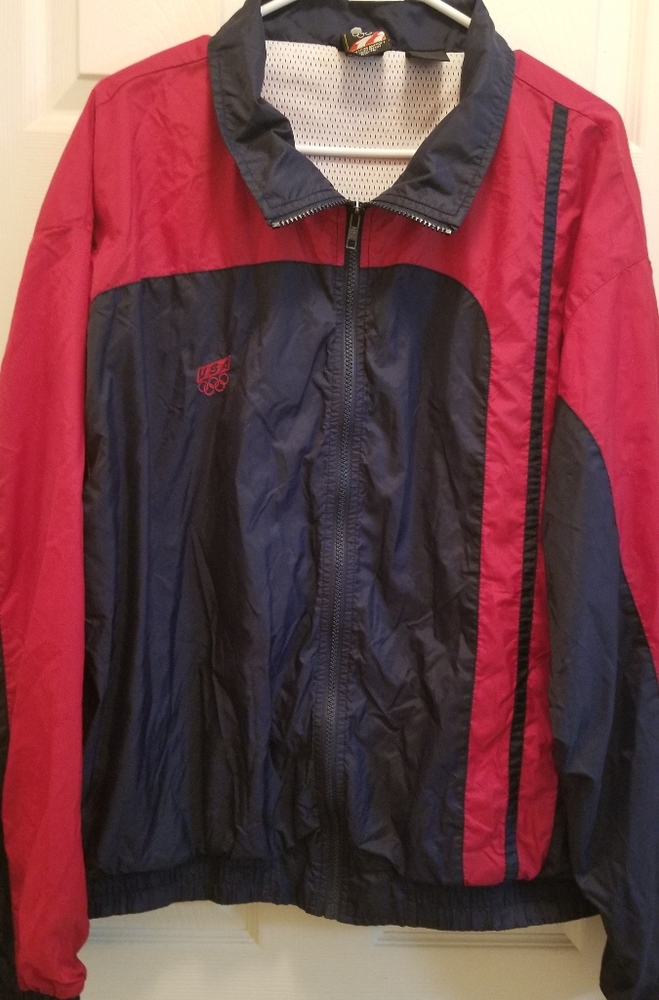 VINTAGE OFFICIAL USA OLYMPIC WINDBREAKER LIKE NEW MEN'S XL